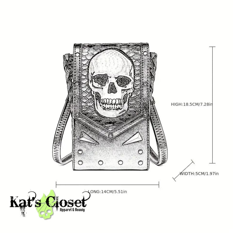 Studded Embroidered Skull Crossbody/Belt Bag