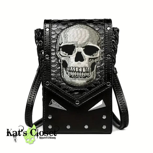 Studded Embroidered Skull Crossbody/Belt Bag