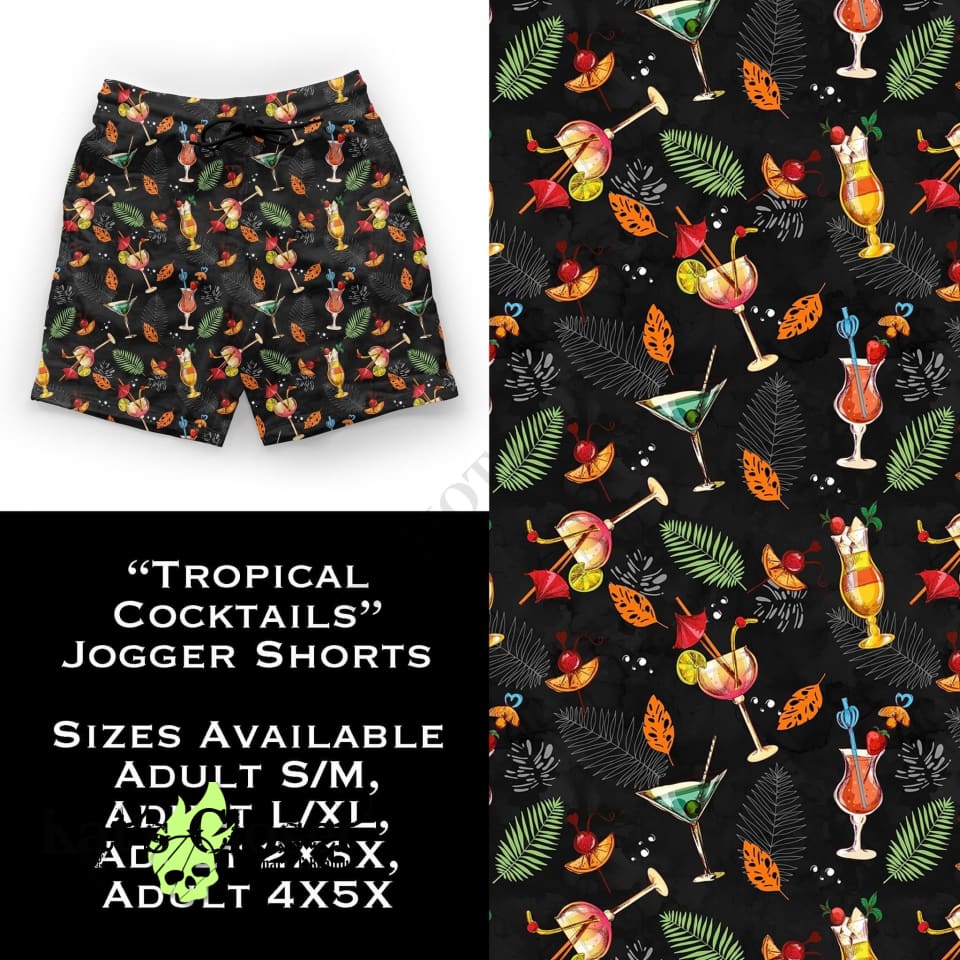 Tropical Cocktails Jogger Shorts with Pockets SHORTS