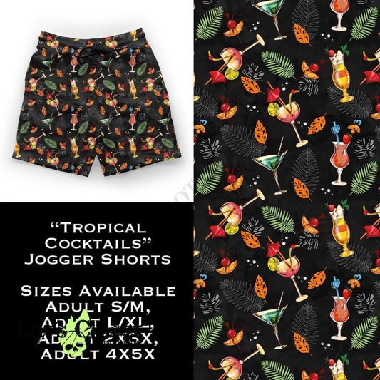 Tropical Cocktails Jogger Shorts with Pockets SHORTS