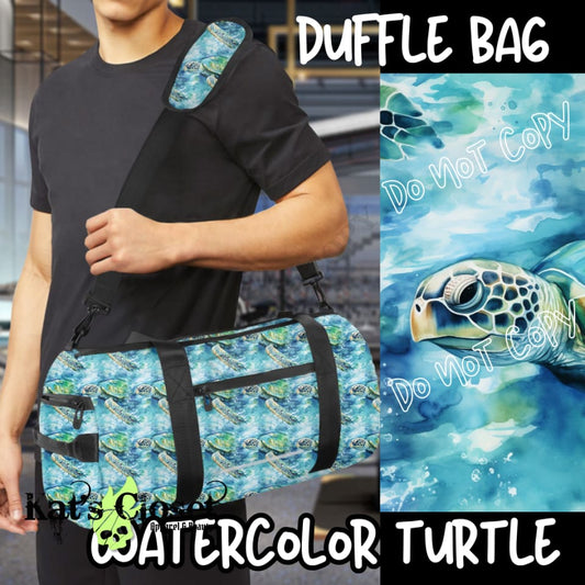Watercolor Turtles Bag Collection - Duffle Tote Cosmetic - PreOrders Close 8/29 ETA: Oct Ordered Pre-Orders
