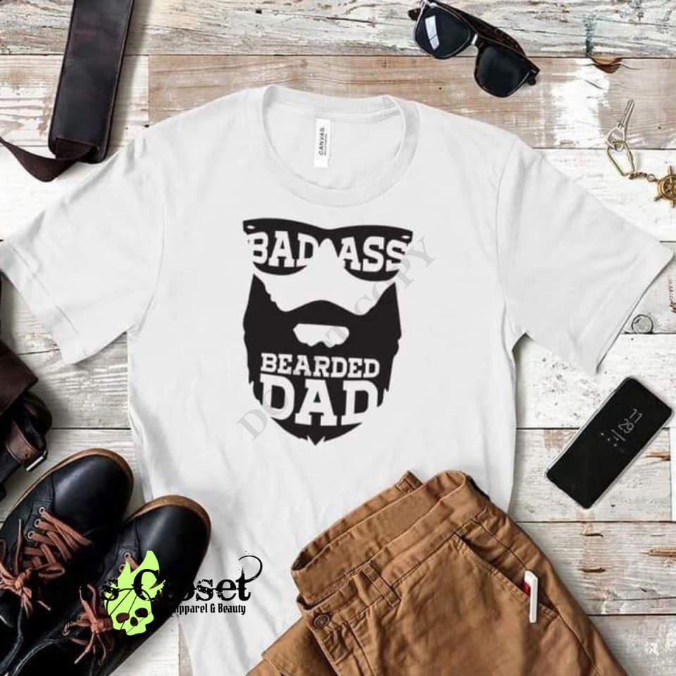 Bad Ass Bearded Dad Graphic T-Shirt Tees