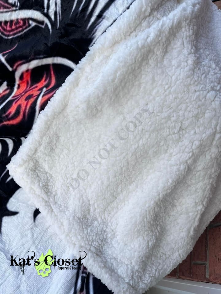 Biker Chick Minky Sherpa Throw Blanket Blankets