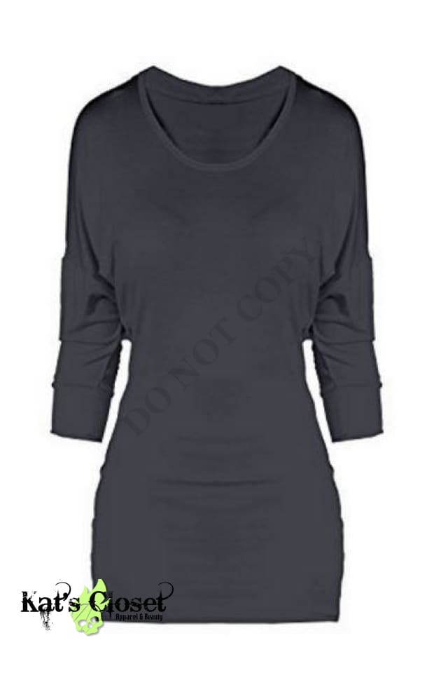 Charlie’s Project Black Bamboo Hi-Lo Tunic Tops