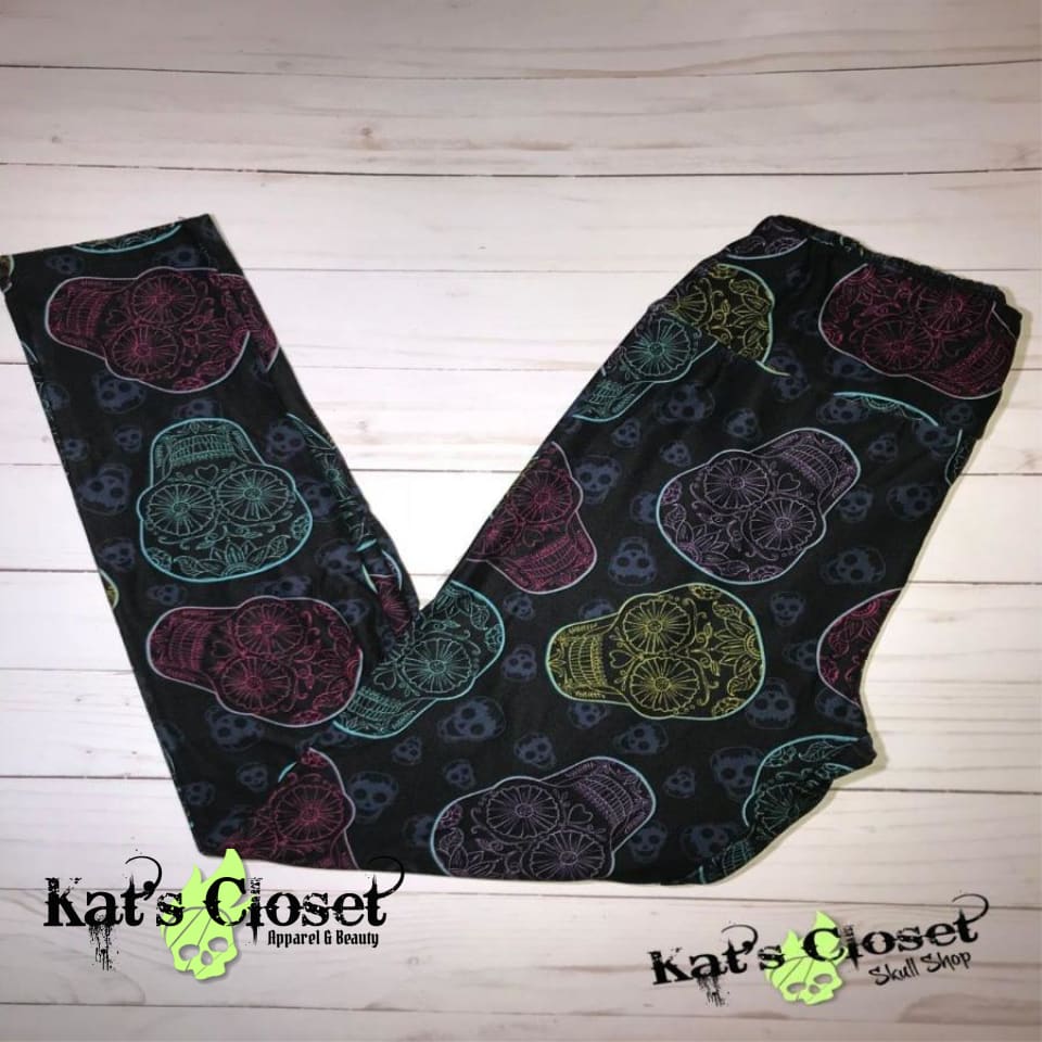 Charlie’s Project Colorful Skulls Leggings - TWEEN Size ONLY