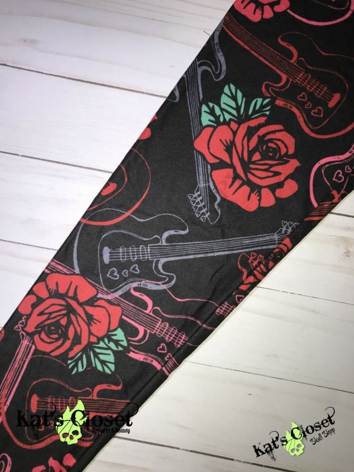 Charlie’s Project Guitars & Roses Leggings - TWEEN Size ONLY