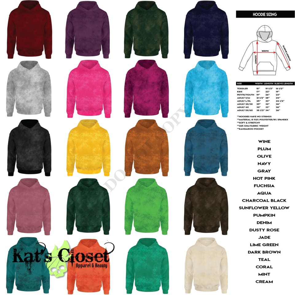 Color Collection HOODIES - 20 COLORS - LIMITED Colors Aqha - Grey - Lime Green Hoodie