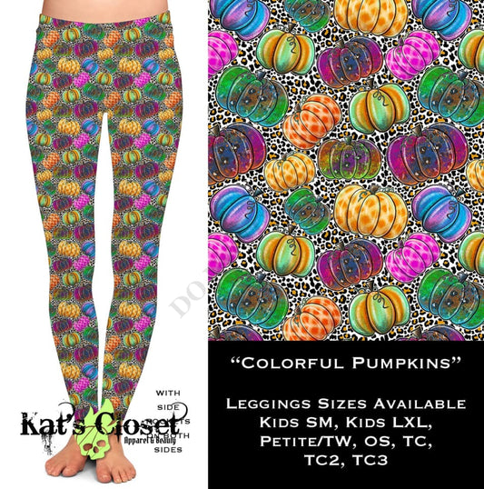 Colorful Pumpkins - Leggings with Pockets LEGGINGS & CAPRIS