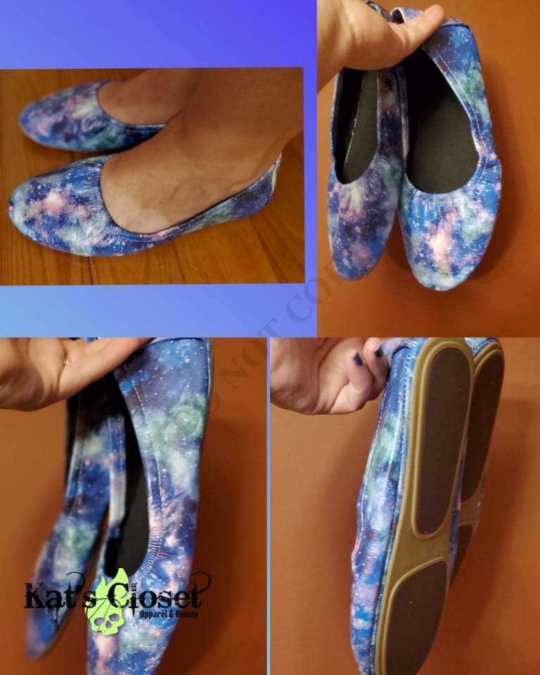 Custom Galaxy PU Leather Ballet Flats - 1 Size 7 In Stock Footwear