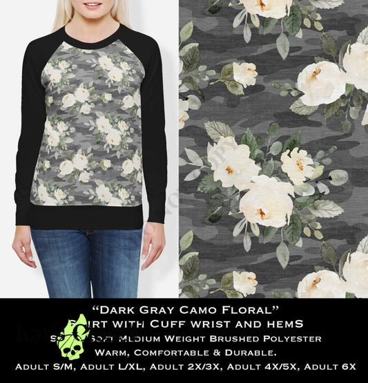 Dark Gray Camo Floral - Cozy Comfort Sweatshirt SWEATSHIRTS