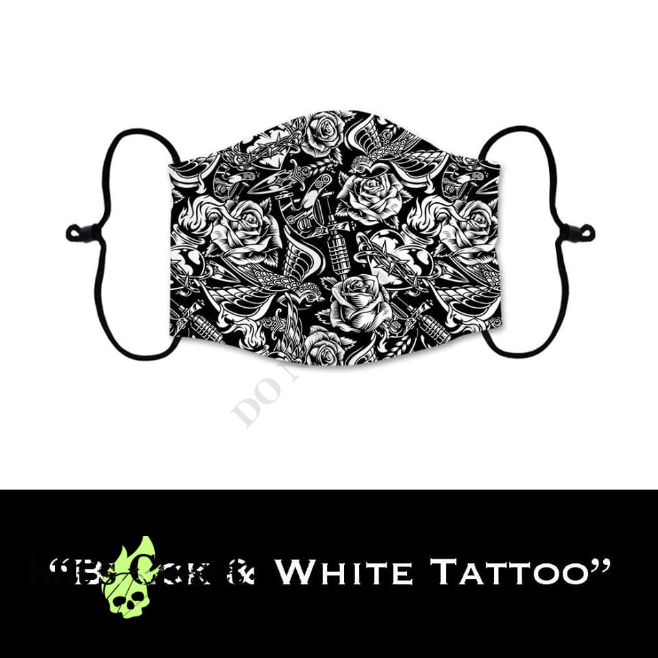 Face Covers - Black & White Tattoo Cover