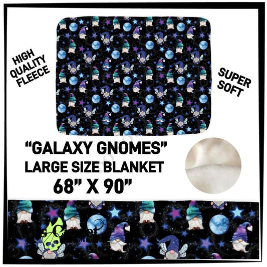 Galaxy Gnomes Poly Flannel Plush Blanket Throw