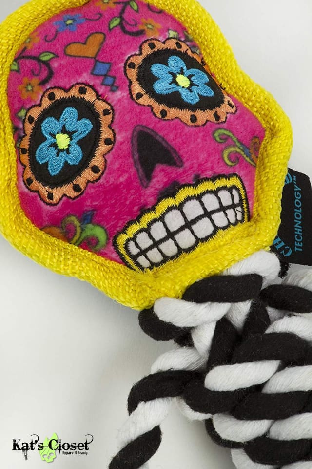 goDog Sugar Skull Dog Toy Collection with Chew Guard Technology Pets