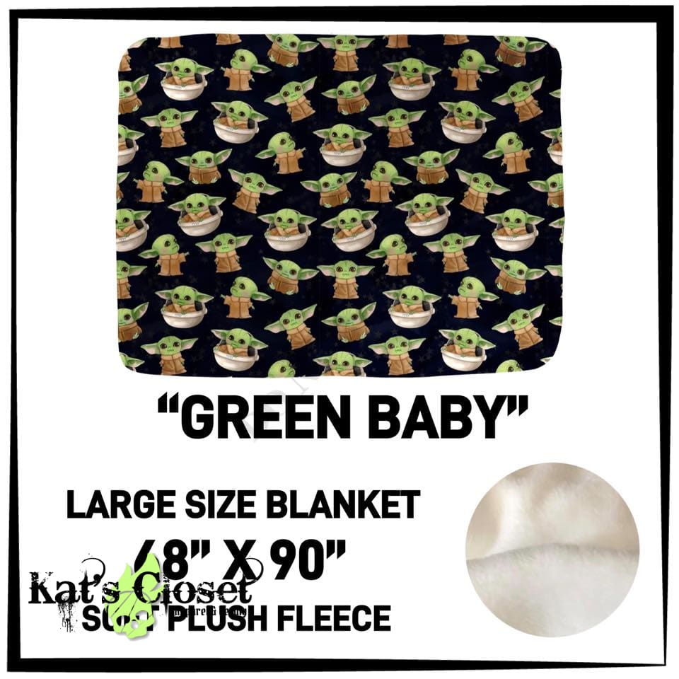 Green Baby Poly Flannel Plush Blanket Throw Blankets