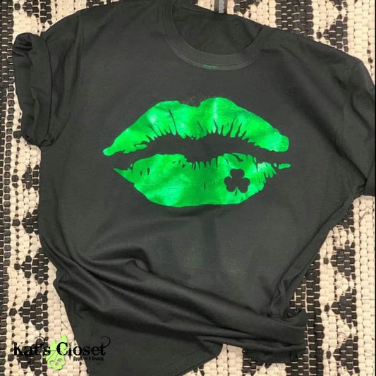 Green Irish Lips Foil T-Shirt MWTTee