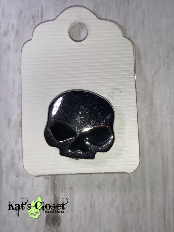 Half Skull Biker Vest Pins & Zipper Pulls Jewelry