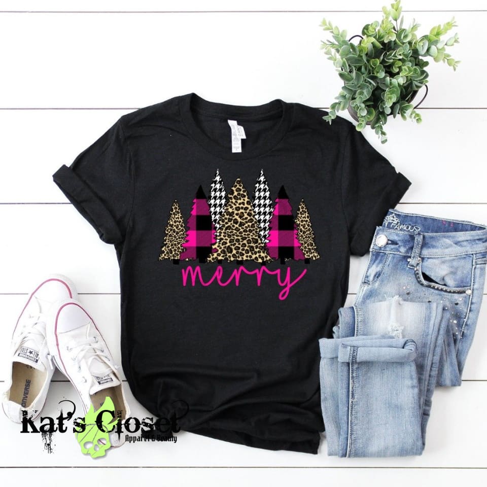 Leopard and Pink Trees Graphic T-Shirt MWTTee