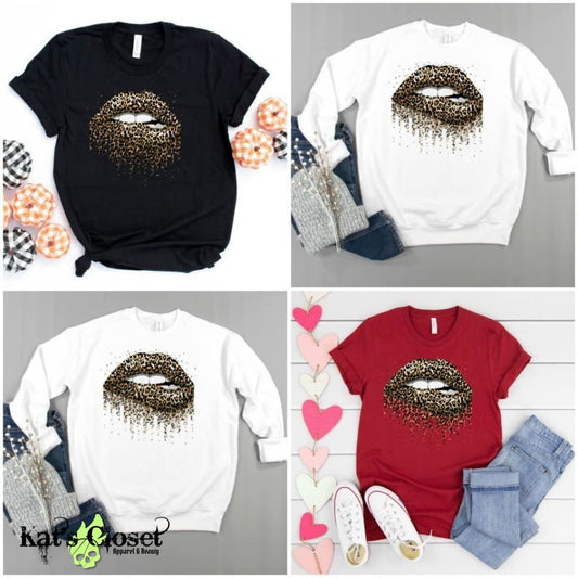 Leopard Lips Custom Graphic T-Shirt & Crew MWTTee