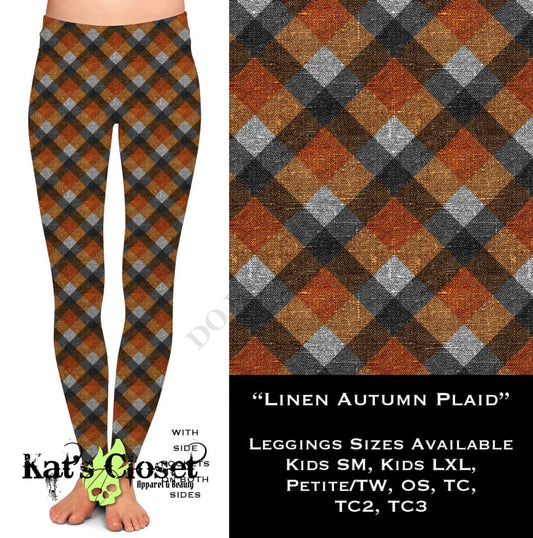 Linen Autumn Plaid Leggings LEGGINGS & CAPRIS