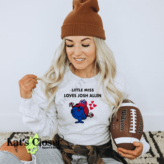 Little Miss Loves Josh Allen Crewneck Sweatshirt