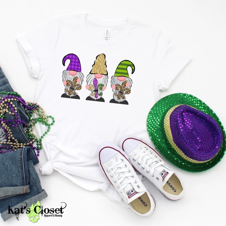 Mardi Gras Gnomes Custom Graphic T-Shirt Tees