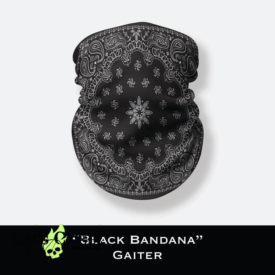 Neck Gaiter Bandana - Classic Black Pattern Face Cover