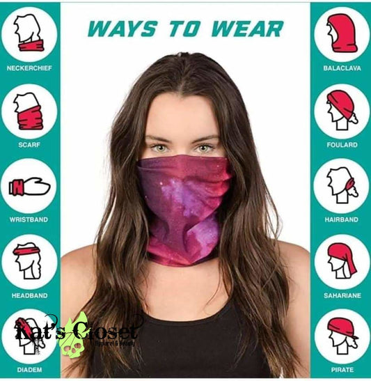 Neck Gaiter Bandana - Paisley Red Pattern Face Cover