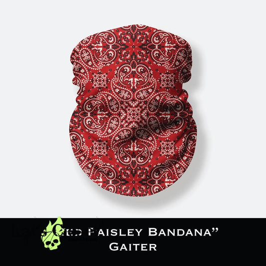 Neck Gaiter Bandana - Paisley Red Pattern Face Cover