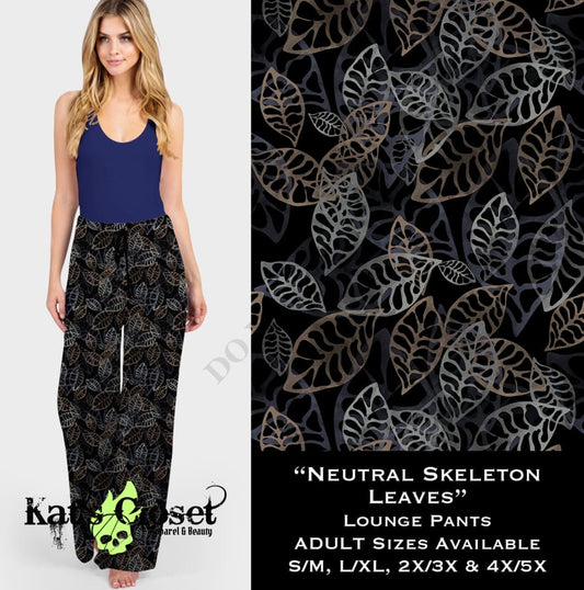 Neutral Skelton Leaves - Lounge Pants LOUNGE PANTS