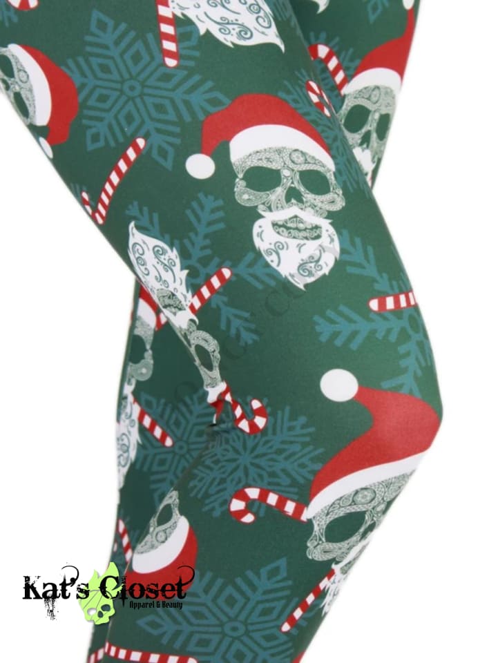Paisley Santa Skulls Leggings - TWEEN IN STOCK