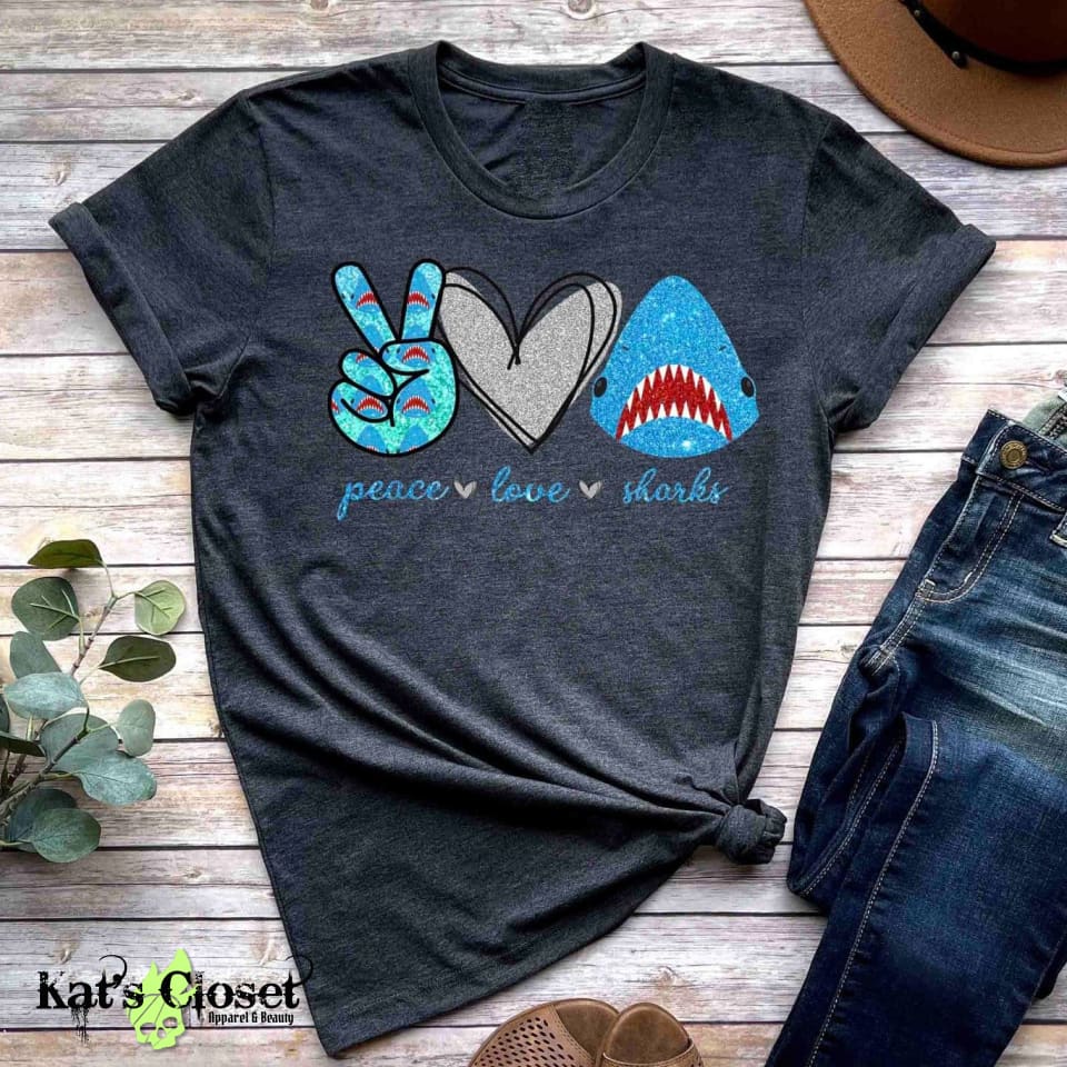 Peace Love Sharks T-Shirt MWTTee