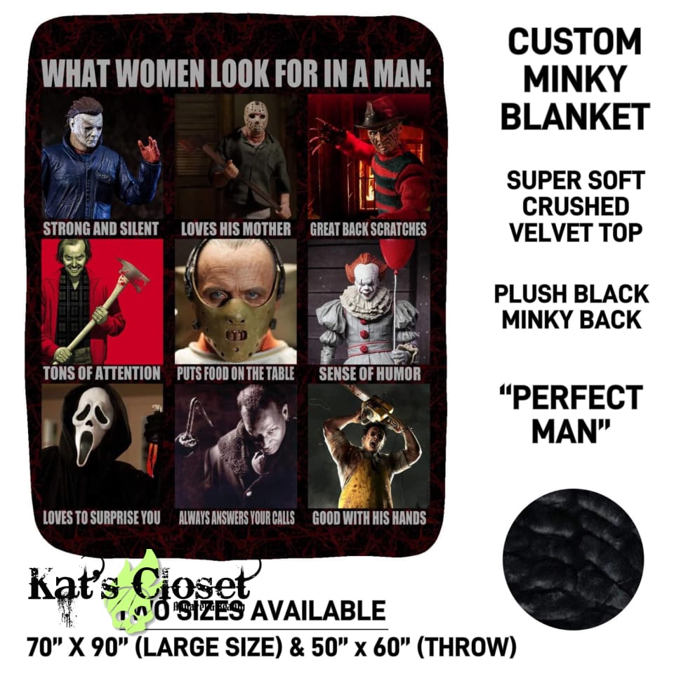Perfect Man Minky Blanket - PRE ORDER CLOSED ETA Dec Ordered Pre-Orders
