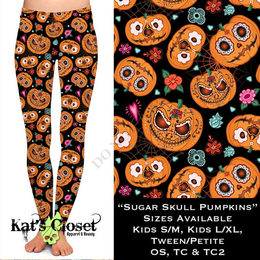 Pumpkin Sugar Skull Leggings LEGGINGS & CAPRIS