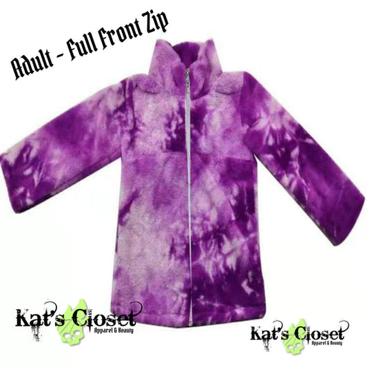 Purple Marble Fleece Jacket - Adults In Stock