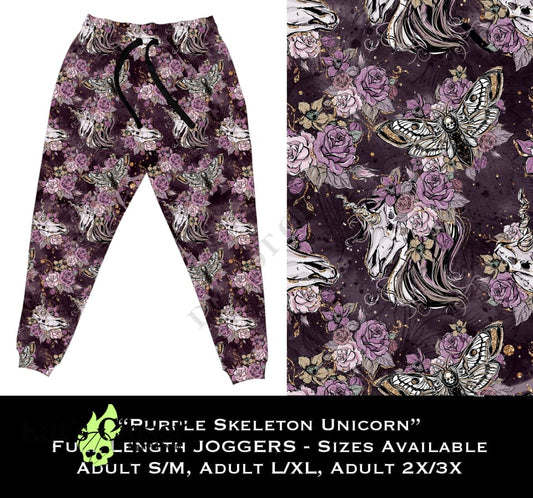 Purple Skeleton Unicorn - Full & Capri Joggers JOGGERS