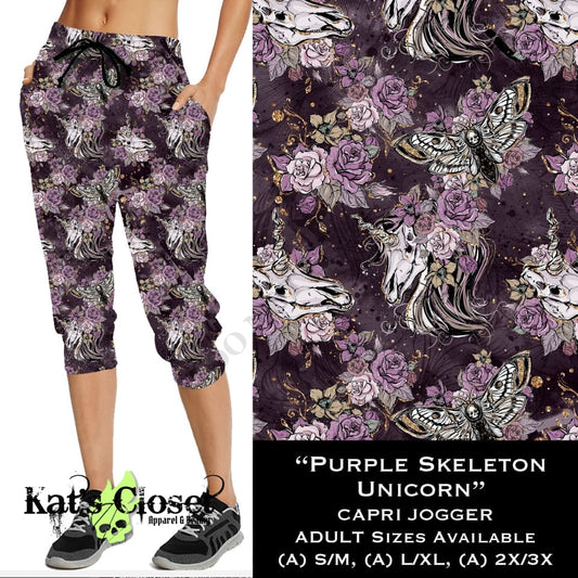 Purple Skeleton Unicorn - Full & Capri Joggers JOGGERS