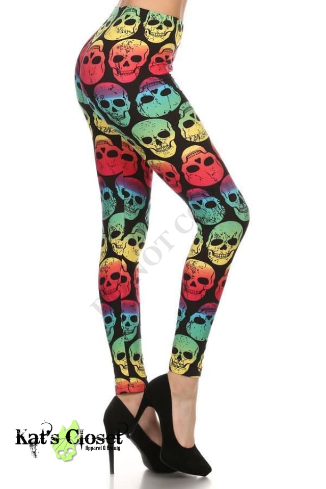 Rainbow Skulls Leggings