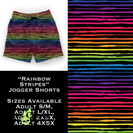 Rainbow Stripes Jogger Shorts SHORTS