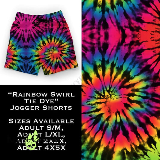 Rainbow Swirl Tie Dye Jogger Shorts SHORTS