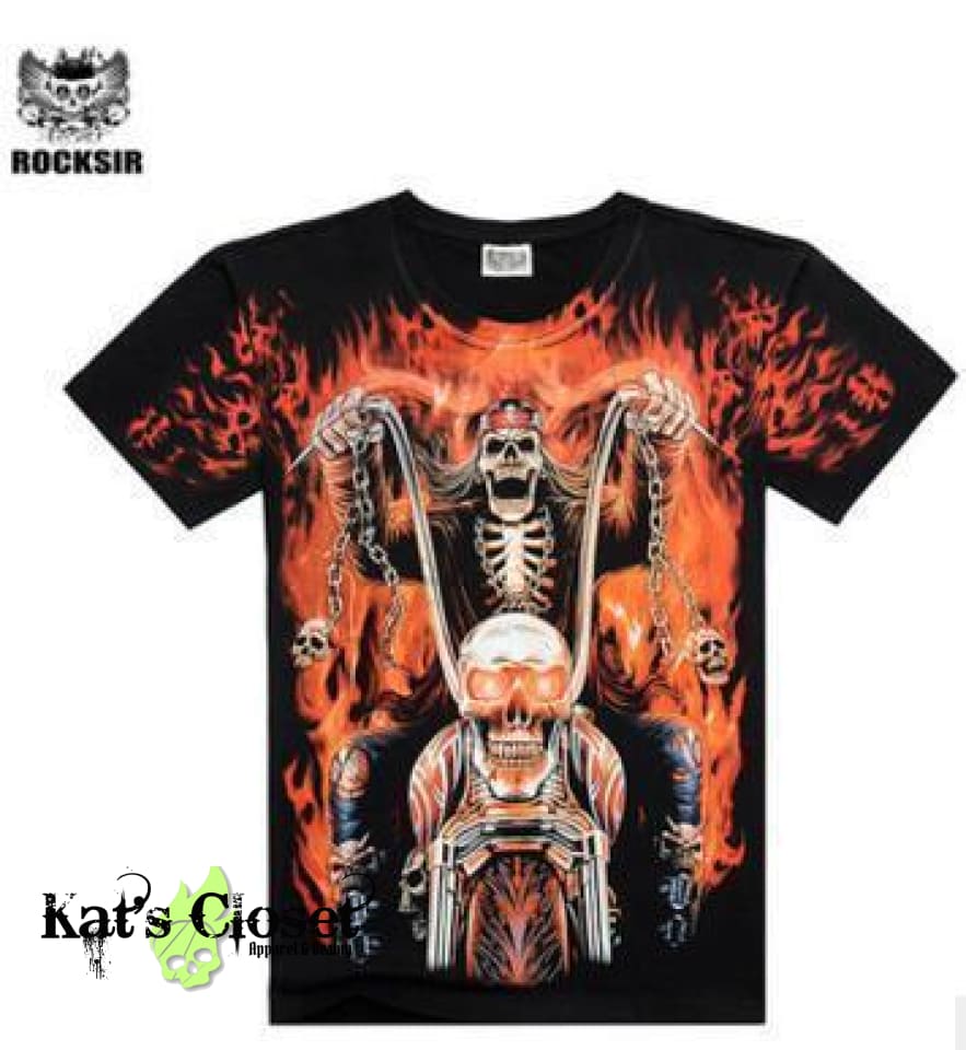 Reaper Rider Biker Print T-shirt Mens Tees