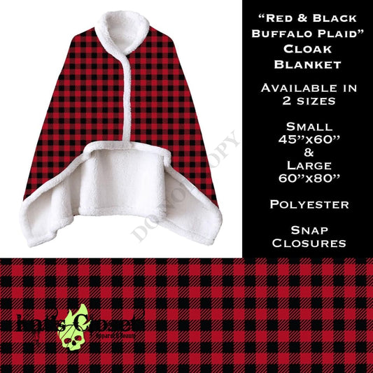 Red & Black Buffalo Plaid Cloak Blanket CLOAKS