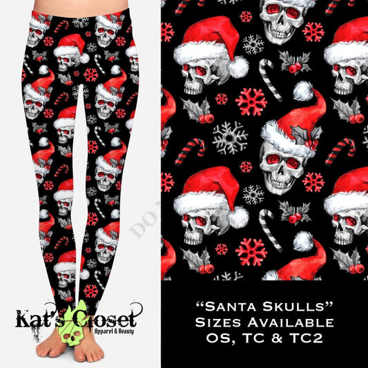 Santa Skulls - Legging & Capri LEGGINGS CAPRIS