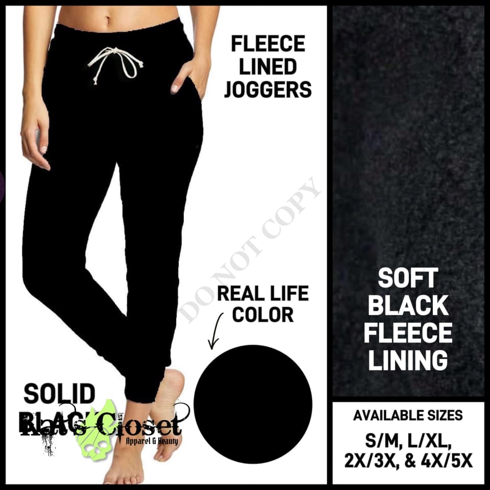 Solid Black Fleece Lined Leggings - OS IN STOCK Ordered Pre-Orders