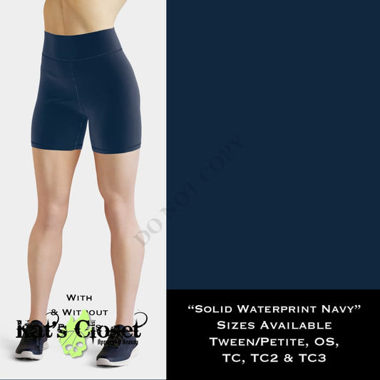 Solid NAVY Yoga Shorts SHORTS