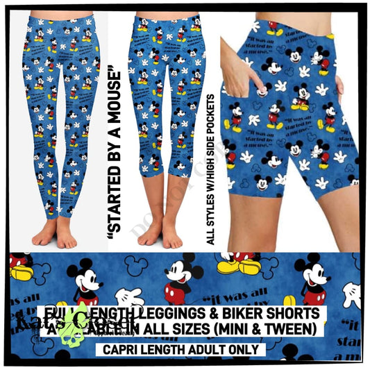 Started By A Mouse Leggings Capris & Biker Shorts w/Pockets - PRE-ORDERS CLOSED ETA May Ordered Pre-Orders