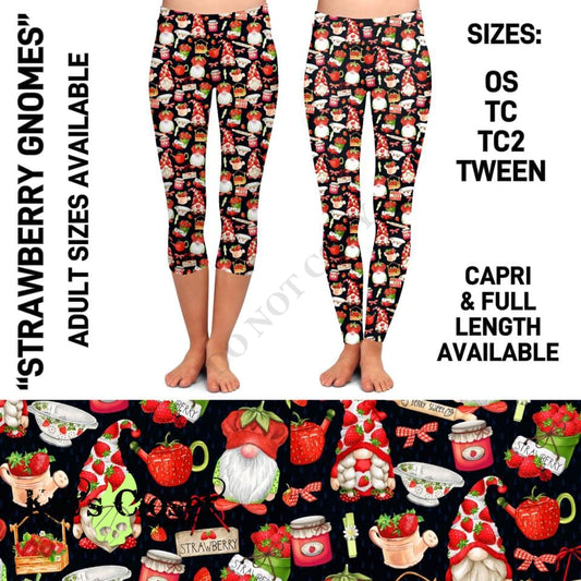 Strawberry Gnomes Leggings Capris Joggers & Capri