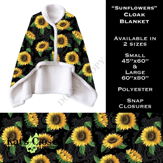 Sunflowers Cloak Blanket CLOAKS