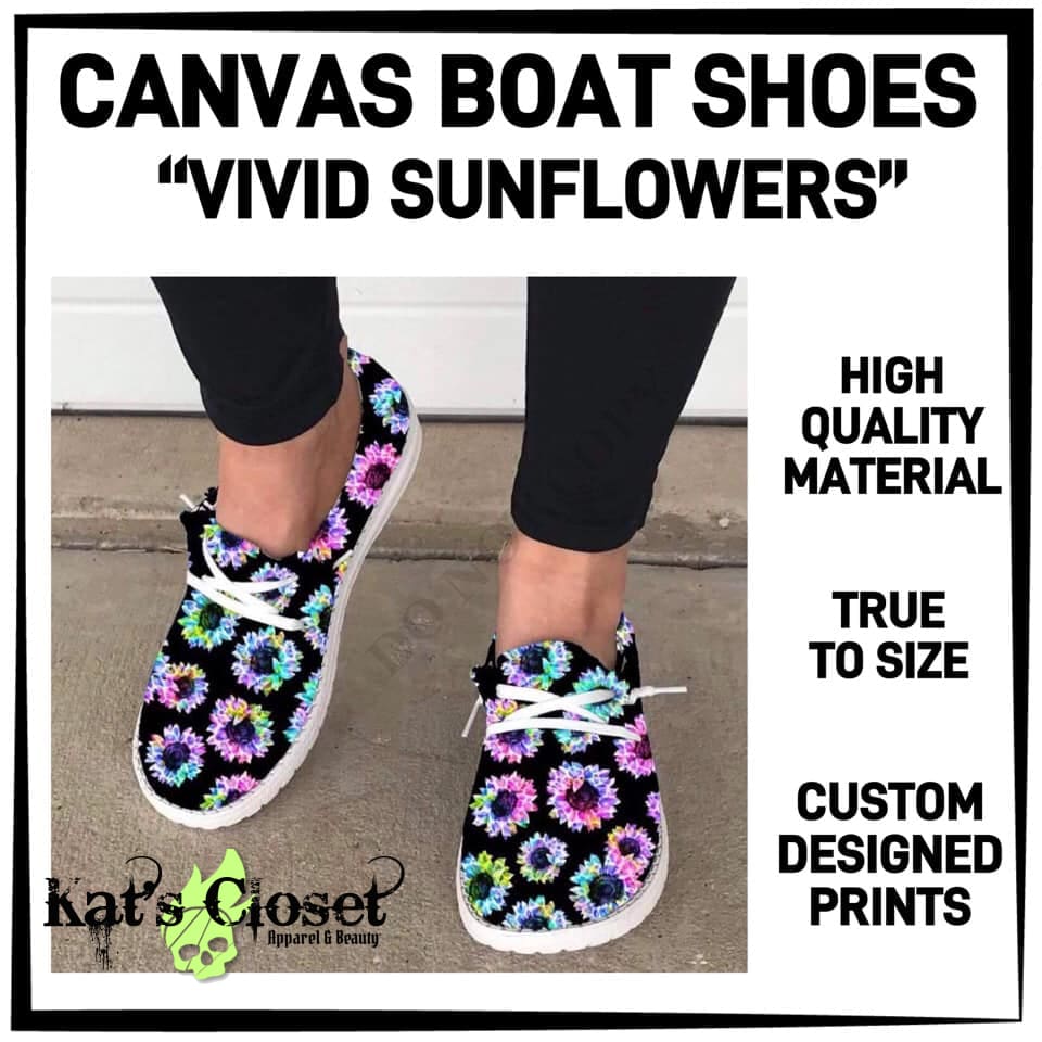 Vivid Sunflowers Canvas Boat Shoe Sneakers Footwear