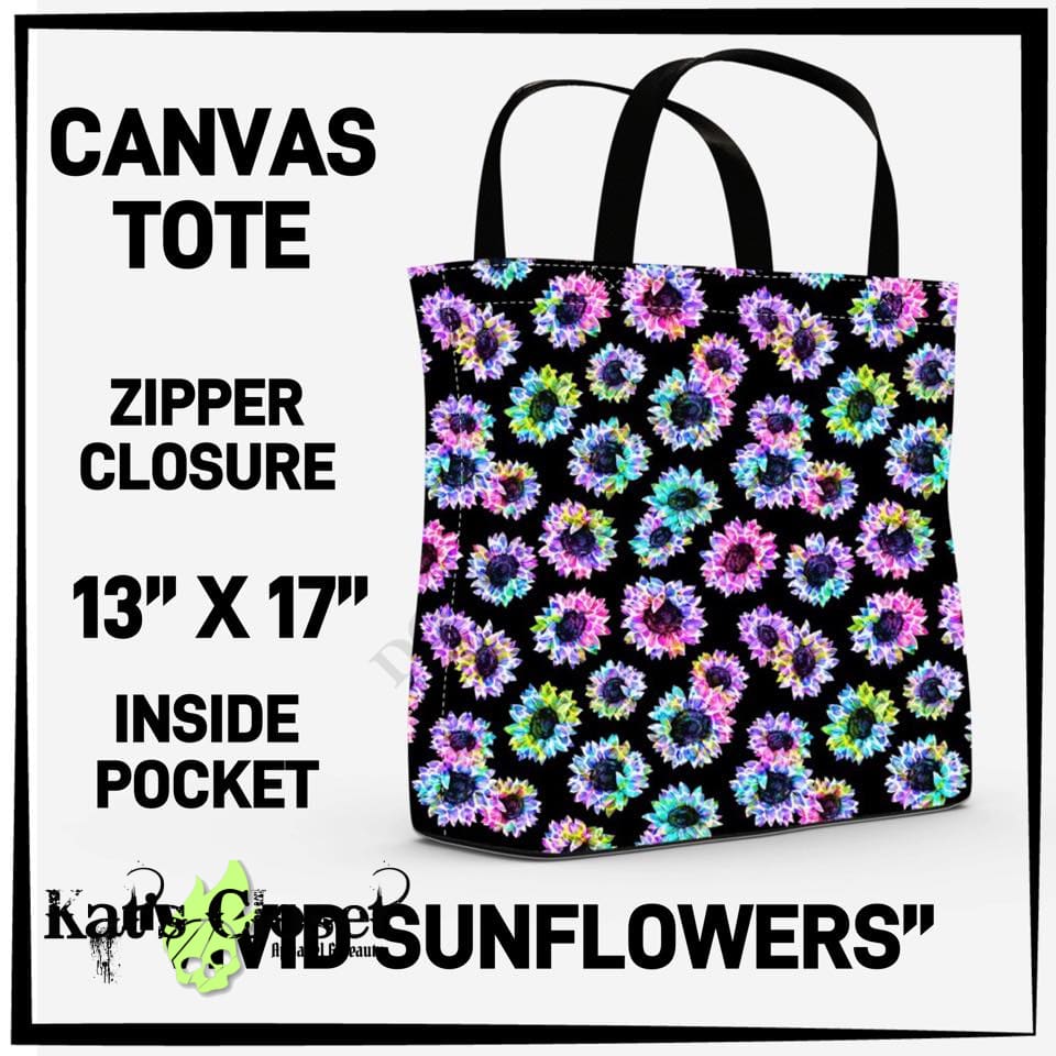 Vivid Sunflowers Canvas Tote Bags and Wallets
